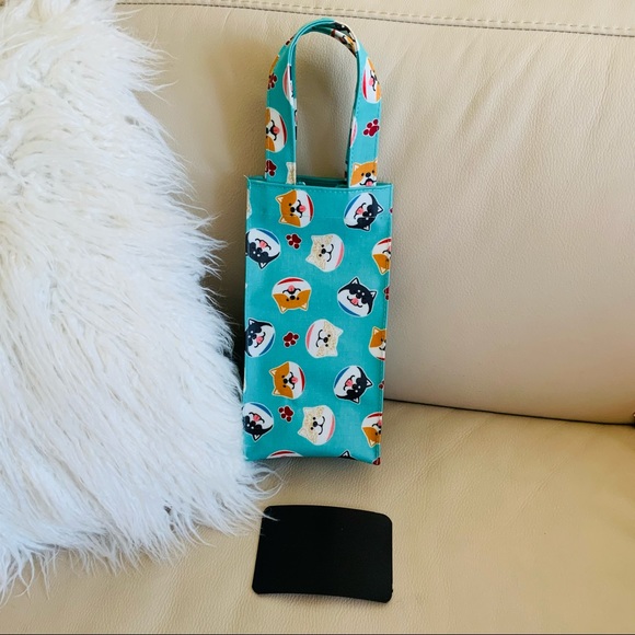 Shiba Dog Lover, wine carry bag, Tiffany color - Picture 5 of 7